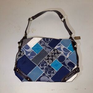 Coach Blue Patchwork Shoulder Bag